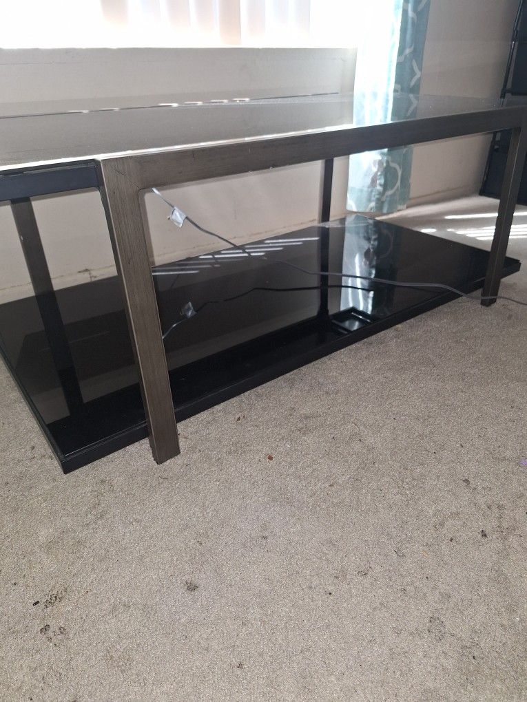 Dresser And Black Glass Table