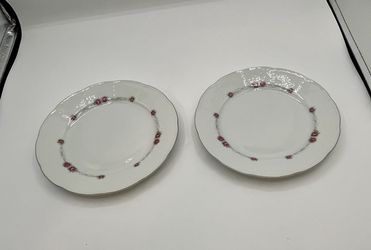 Elegant Floral Dinner Plates from Czechoslovakia  