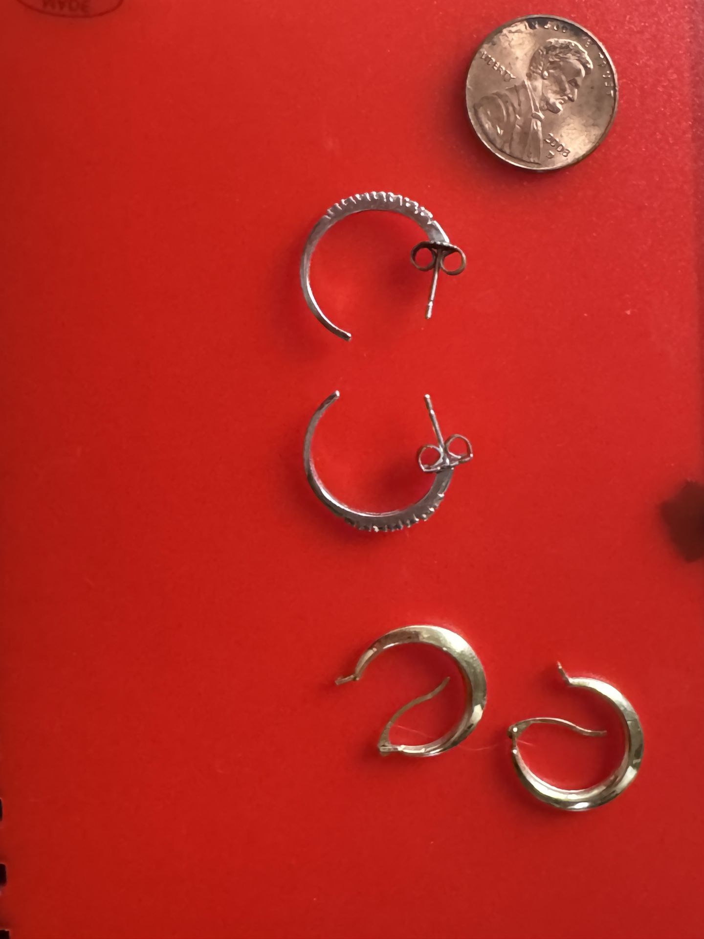 Two Pair 14 K Gold Earrings