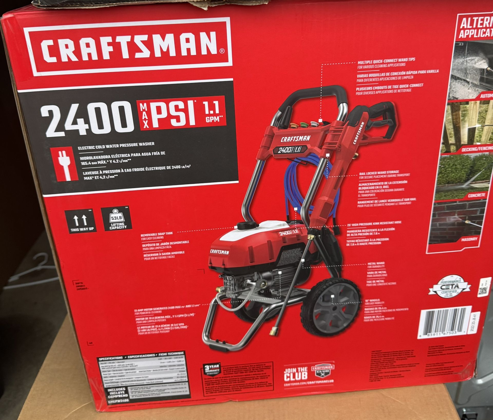 Craftman 2400 psi pressure Washer