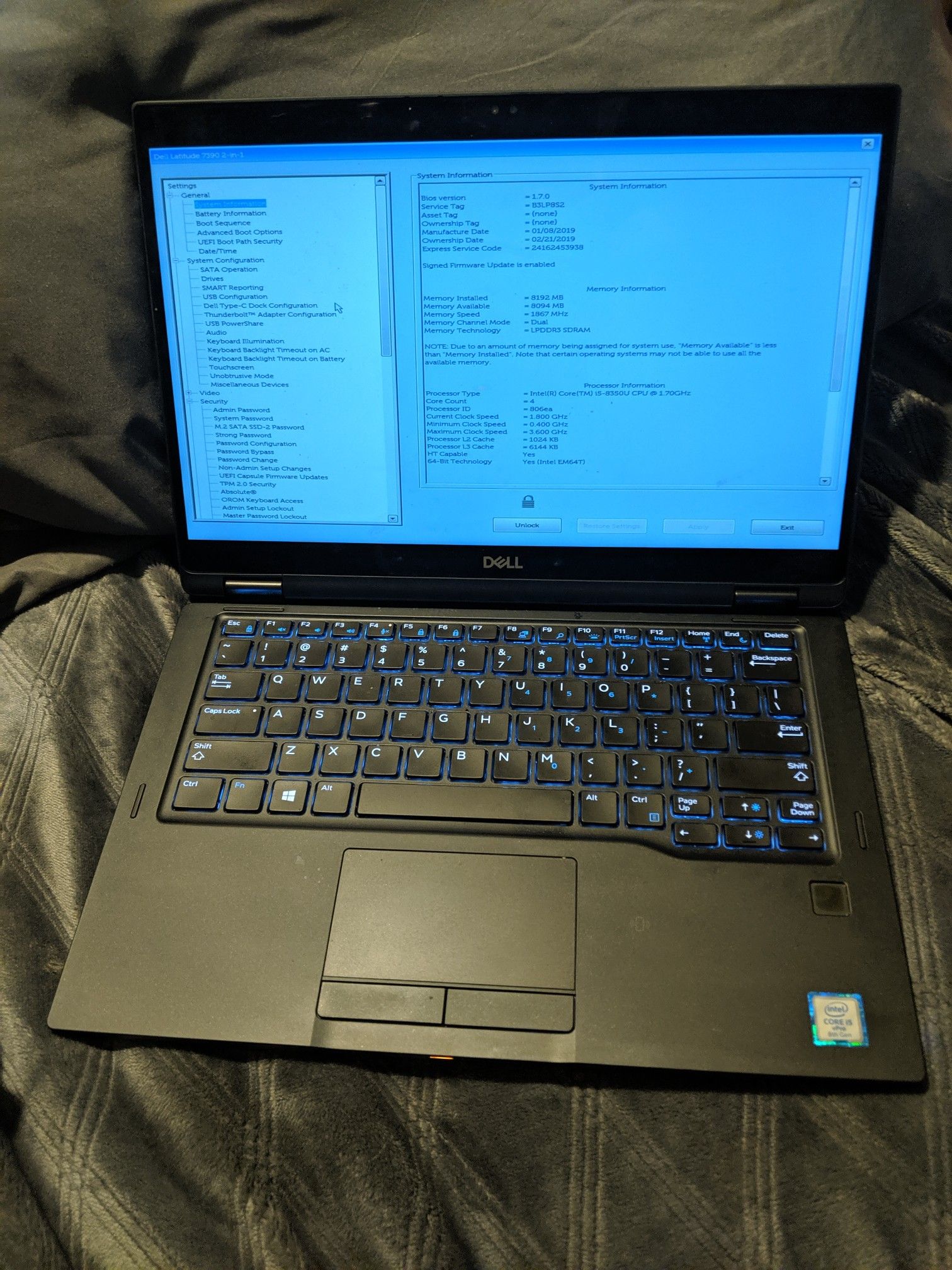 Dell Latitude 2-IN-1 • 7390 • Intel i5 • 8GB RAM • 256GB SSD • Fingerprint Scanner • Backlit Keyboard • 2019 Model!! WIN 10 • Laptop Computer