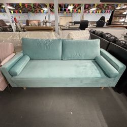 Chic Blue Velvet Sofa - BLACK FRIDAY SALE! FREE DELIVERY!