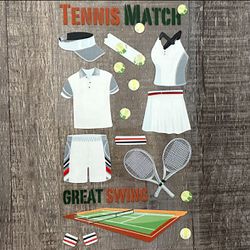 New Tennis Scrapbook Stickers