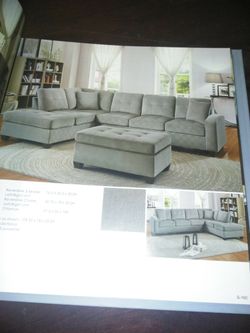 3 Pcs Modern sectional with ottoman
