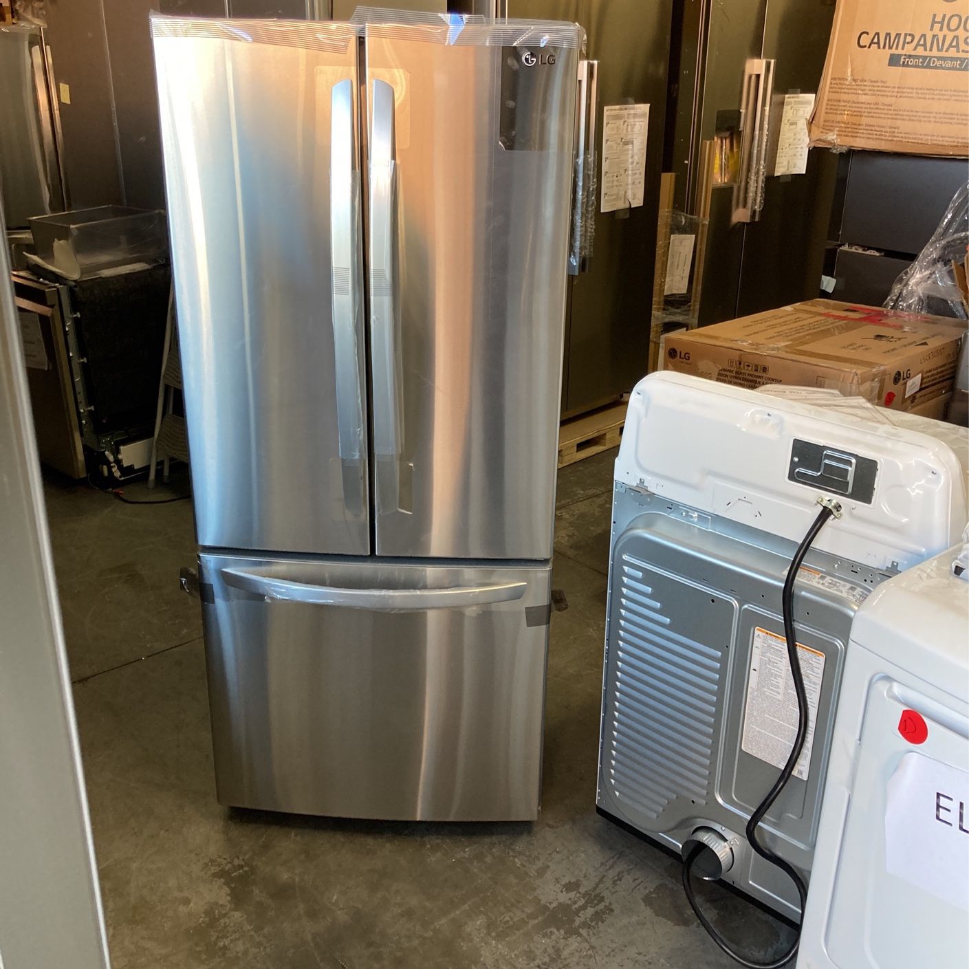 LG 30” W 22 cu. ft. French Door Refrigerator with Ice Maker in Stainless Steel