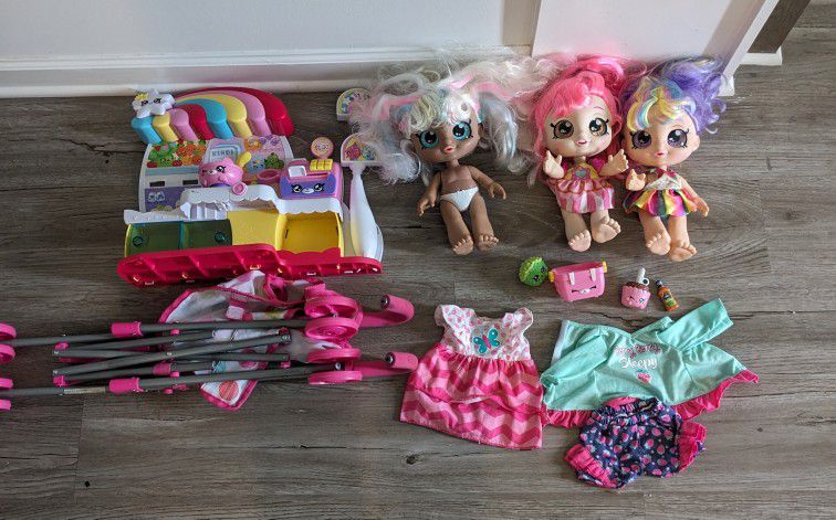 Kinder Dolls With Clothes Stroller And Kitchen