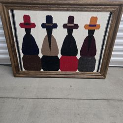 Woven Wool Art With Wooden Frame