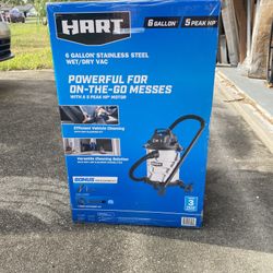 Brand New 8 Gallon 6 Peak HP Stainless Steel Wet/Dry Shop Vac