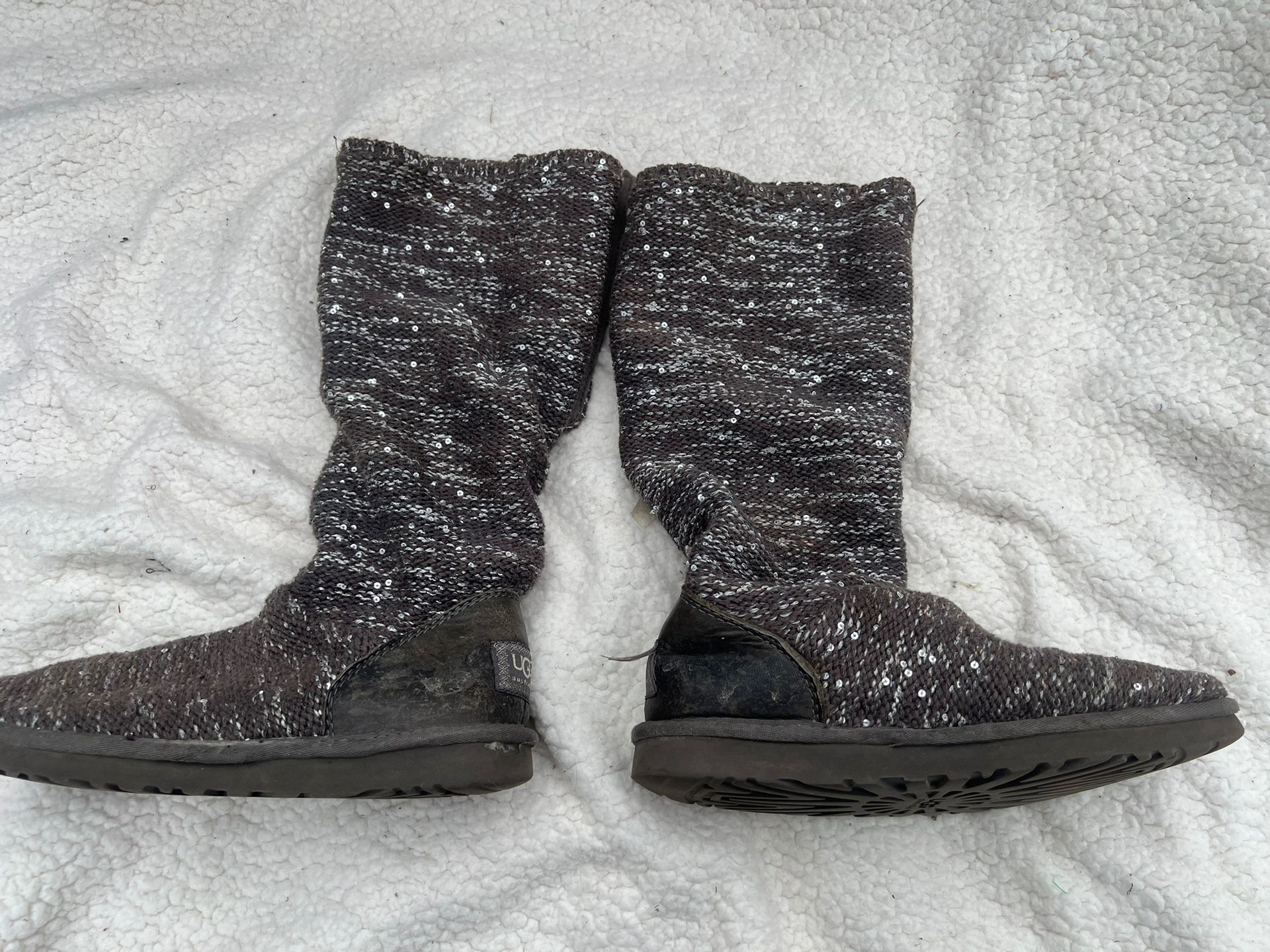 UGG Australia Classic Cardy Tall Women's Grey Button Up Boots Sz 7