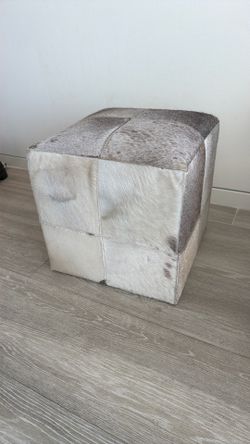 Cowhide Puff Ottoman 
