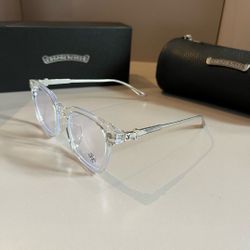Chrome Hearts Silver Square Optical Glasses Unisex