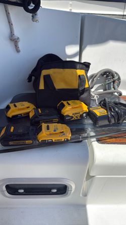 Dewalt batteries and charger with bag