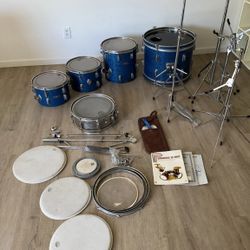Vintage CB-700 Percussion Blue Rack Full Drum Set With Accessories