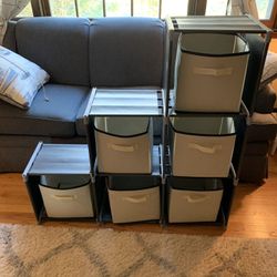 Six bin storage bin rack closet dresser in good condition.