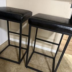 2 Black Bar Stools