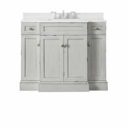 Home Decorators Collection Teagen 42 in. W Bath Vanity in Vintage Grey with Cultured Stone Vanity Top in White with White Basin