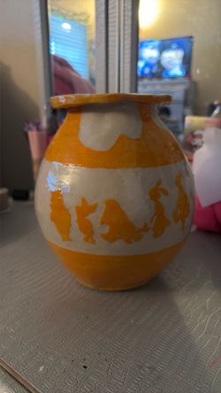 Handmade ceramic Winnie the Pooh hunny pot vase