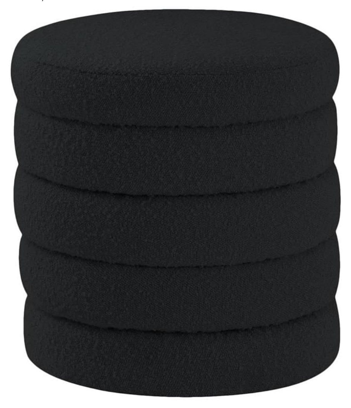 Black Boucle Ottoman