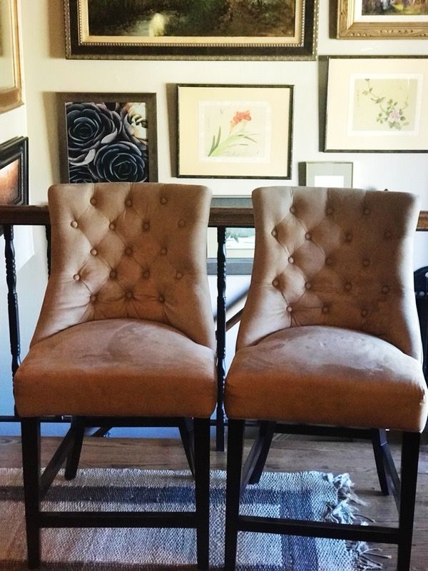 POTTERY BARN TUFTED BARSTOOLS