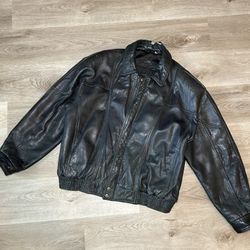 Vintage Black Genuine Leather Jacket 