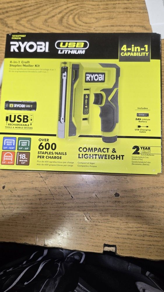 Ryobi 4 In 1 Stapler/Nailer Kit