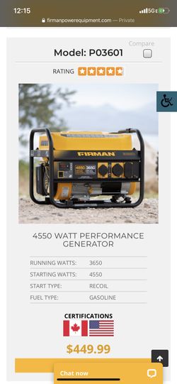 4550 WATT PERFORMANCE GENERATOR