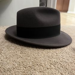 Stetson “Frederick” Fedora Hat - Grey, Size 7, 100% Wool