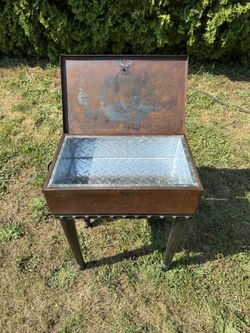 Tall Side Table – Salvaged Steel & Wood