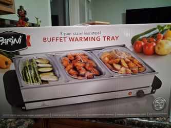 Parini 3-Pan Stainless Steel Buffet Warming Tray