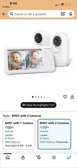 New! Momcozy Baby Monitor with 2 Cameras 5’’