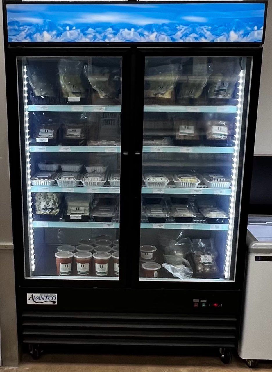 178GDC49FHCB 53" Black Customizable Swing Glass Door Merchandiser Freezer with LED Lighting
