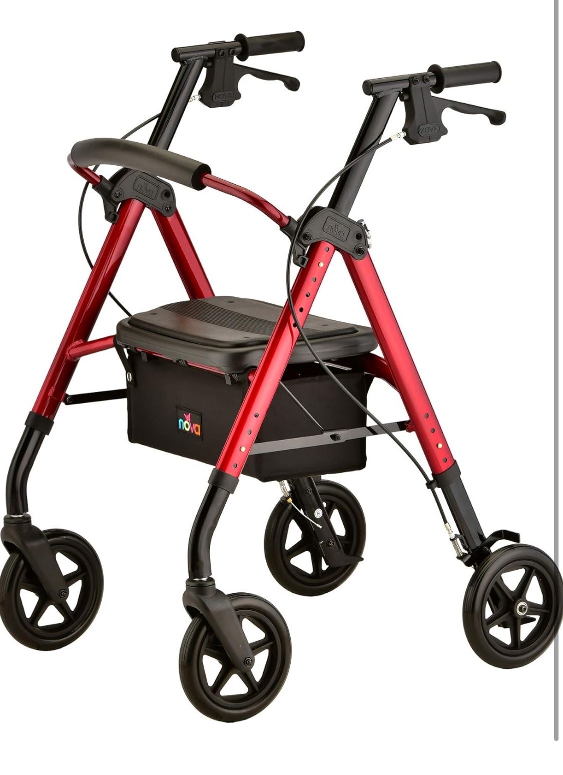 NOVA Medical Products Star DX Rollator Walker with Wide Padded Seat NEW