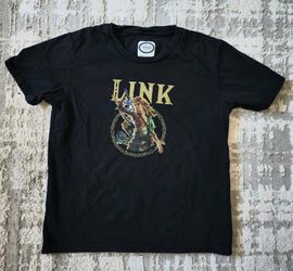 The Legend of Zelda: Tears of the Kingdom Link Badge youth graphic t-shirt in black