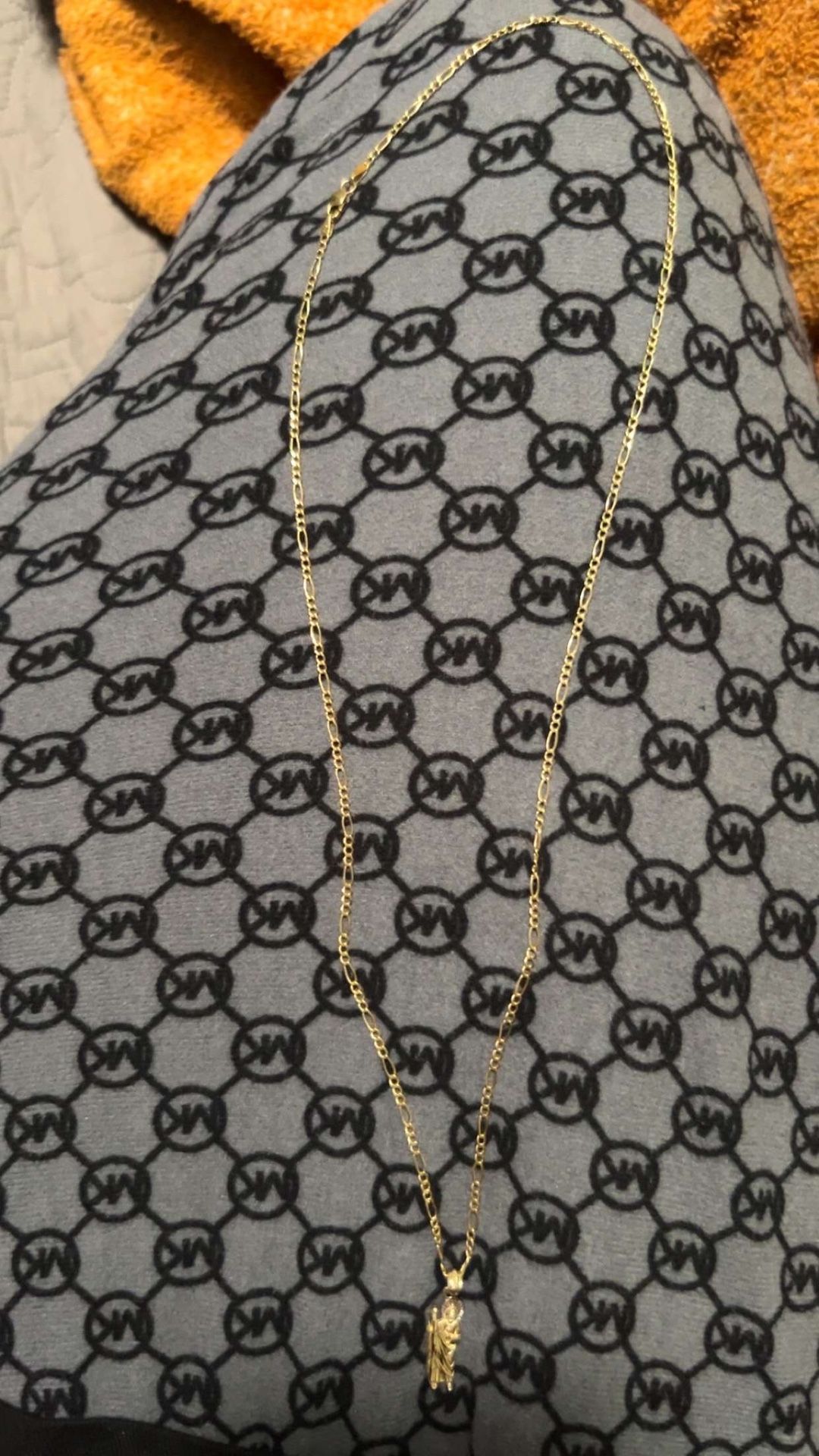 10K Gold Chain With San Judas Pendent