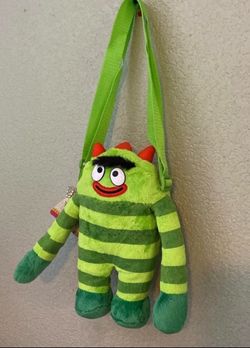 Yo Gabba Gabba Brobee Plush Cross ShoulderBag Stuffed animal zippered 10 inches