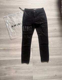 Amiri Serif Logo Jeans|Black