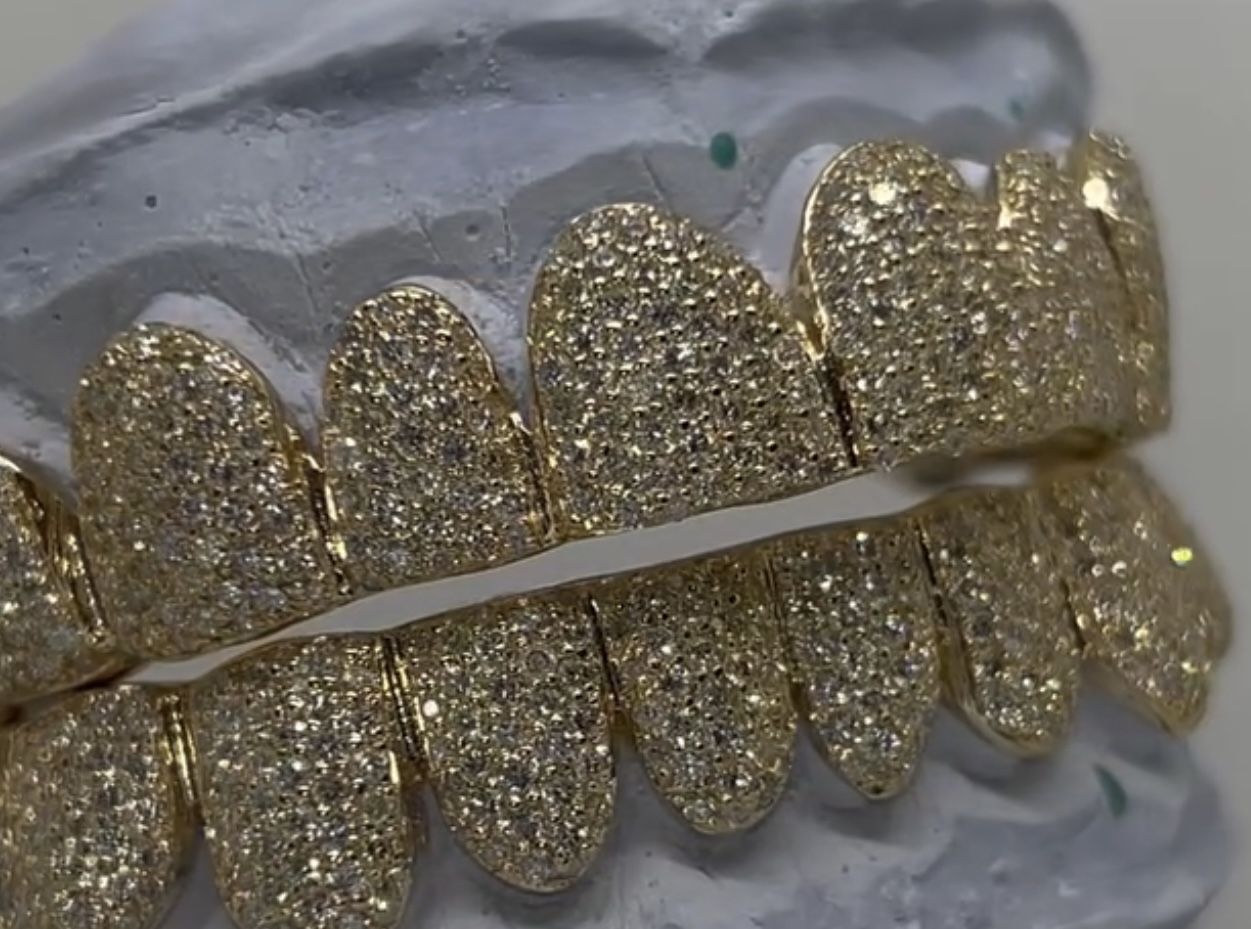 10Kt Gold moissinate diamond Custom Grill