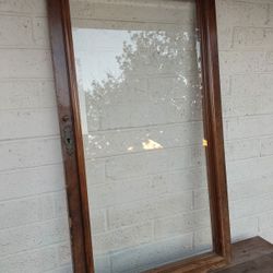 Antique Beveled Glass Window Door - $40