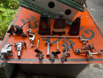 Cowbell & Drum Clamps $15 each Pickup @ Kempsville library in Virginia Beach or Bingo City in Yorktown