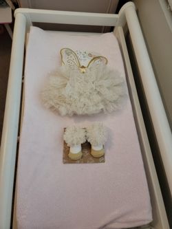 Gold angel photo shoot outfit with matching socks