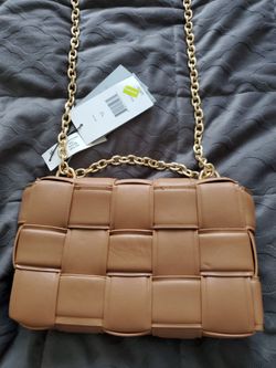 Gray Label Chain Bag  New. 9x2x6 Vegan Leather