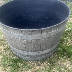 13x20 Outdoor Resin Barrel Plant Tree Pot