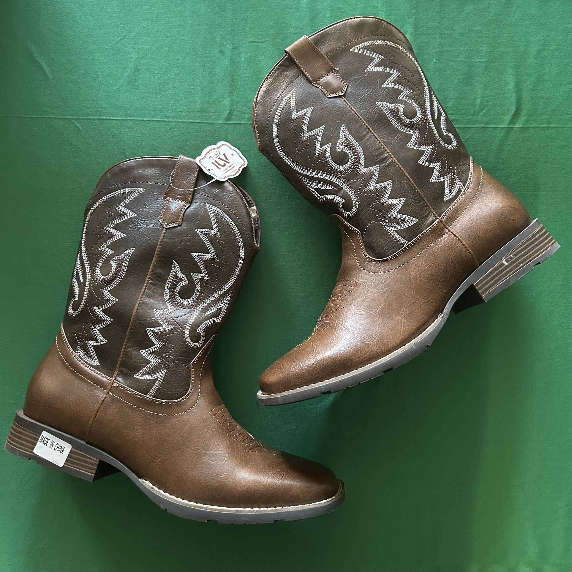 Western Square Toe Boots - Men’s 10.5