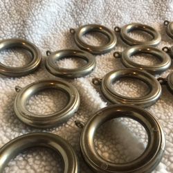 16 Bronze Drapery Curtain Rod Rings w/ Eyelets 2.50”OD, 1.75”ID