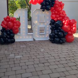 Marquee Numbers With Balloons 