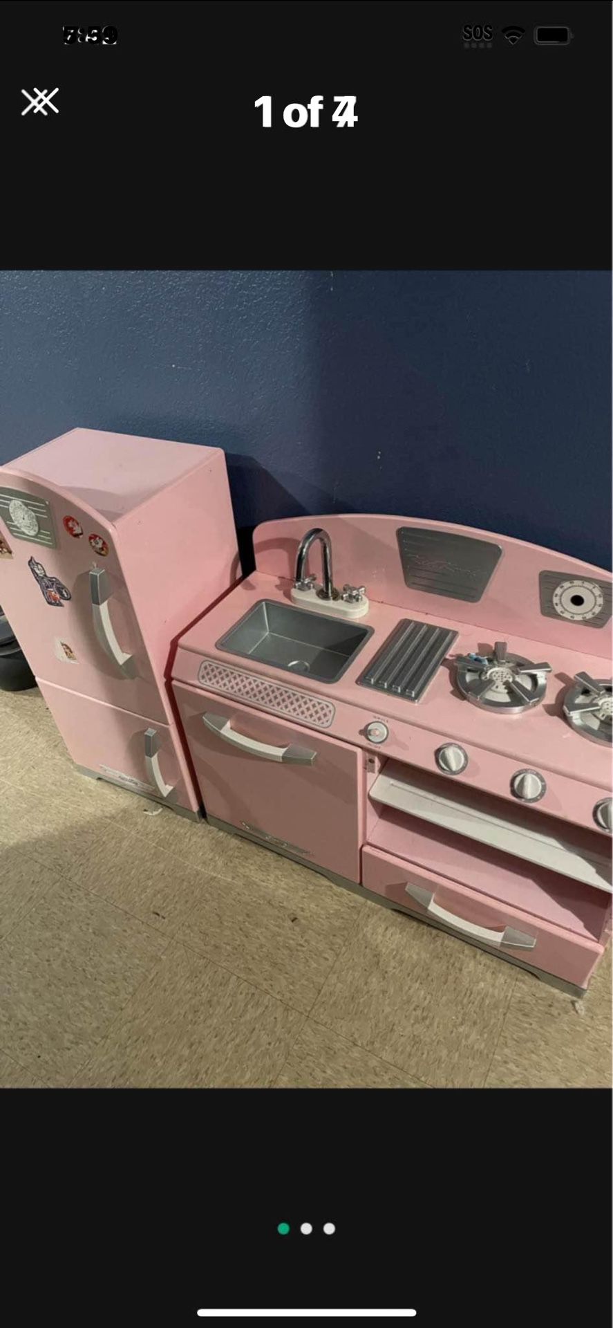 Cute pink retro kids kitchen $130