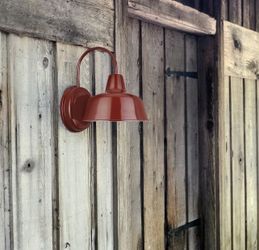 Lamps, Industrial Wall Lighting Fixture, Wall Mount Light in Black Finish with Copper Interior Red