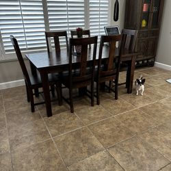 Kitchen Table With 6 Chairs ( Dark Brown)