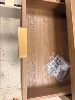 Set of 2 Wood Drawer with Gold Handle and Hardware