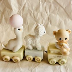 3 Precious Moment Happy Birthday Vintage Porcelain Collectable
